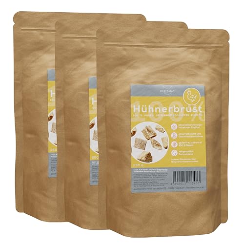 BARFAWAY gefriergetrocknetes Hühnerbrustfilet, Premium Muskelfleisch, gesunde Hundeleckerlies, getreidefrei, zuckerfrei, 100% natürlich ohne Zusätze, Deutsche Herstellung, 3er Pack (3 x 250 g) von BARFAWAY