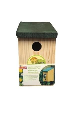 BARGAIN4ALL Vogelhaus aus Holz für draußen mit Aufhängeloch - offene Decke mit Scharnieren Vogelhaus für Garten, Outdoor, Rasen - Vogelhaus für Finken, Bluebird, Spatzen von BARGAIN4ALL