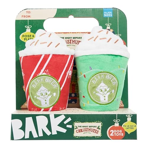 BARK Christmas FA-La Lattes Wurftrage, Kaffee-Plüsch-Hundespielzeug von Barkbox