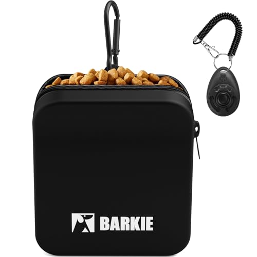 Leckerli-Tasche für Hunde mit Clicker für Training, Silikon-Leckerli-Behälter, Reißverschluss und Taillenclip, Leckerli-Tasche, Haustierbedarf und Hundeutensilien für Welpen- und Hundetraining von BARKIE