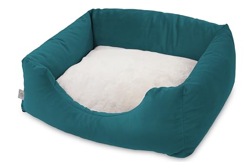 BARRY & LUCY® Hundebett Hundekissen Hundeschlafmatte Hundematte Hundematratze Hundekorb Liegekissen Weiches Kissen Elastische Füllung viele Farben (Meergrün S (60x40) von BARRY & LUCY