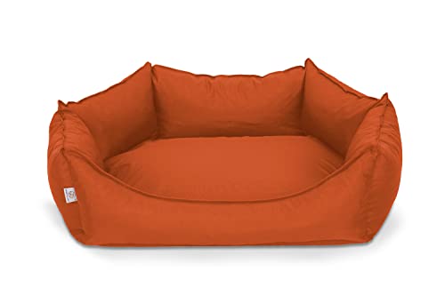 BARRY & LUCY Hundebett Hundematratze Hundekissen Hundesofa Schlafplatz Weich und Waschbar Wasserdicht Hundeschlafmatte Hundematte Bequem viele Farben (Orange, M) von BARRY & LUCY