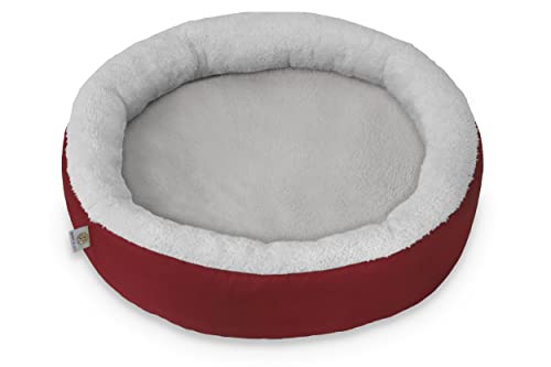 BARRY & LUCY Hundebett Katzenbett 2in1 Rund Wasserdicht Haustierbett Hundekissen Hundebett Hundekorb Liegekissen mit Warmem Stoff viele Farben (L (Ø 80 cm), Schwarz) von BARRY & LUCY