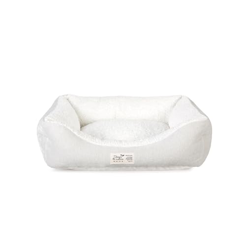 BASE 4 PETS Hundecouch mit Schloss “Renew” 55x45x16cm - Hundebett für Kleine, Mittelgroße und Grosse Hunde - Hundesofa aus Recycelten Materialien (Creme) von BASE 4 PETS