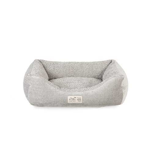 BASE 4 PETS Hundecouch mit Schloss “Renew” 55x45x16cm - Hundebett für Kleine, Mittelgroße und Grosse Hunde - Hundesofa aus Recycelten Materialien (Grau) von BASE 4 PETS