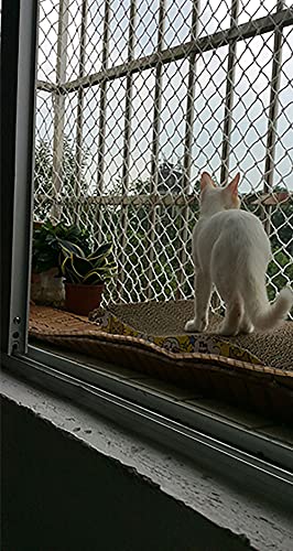 BASHI Langlebiges Schutznetz für Balkonfenster, Kinder-Sicherheitsnetz gegen Stürze, abnehmbar, waschbar, Treppen, Balkon oder Terrasse, sicheres Netz mit Befestigungsseil von BASHI