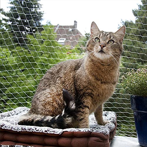 BASHI Universal Katzenschutznetz Katzenschutznetz für Balkon Terrasse Transparent Hohe Sichtbarkeit Schutznetz Sicherheitsnetz Verschiedene Größen zur Auswahl von BASHI