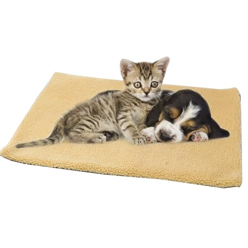 Selbstheizende Decke Katze, Selbstheizende Decke für Katzen & Hunde, Heizdecke Katze, Selbstwärmende katzendecke 60 x 45 cm, Wärmedecke Katze, Wärmedecke für Katzen und Hunde, Waschbar (Beige Farbe) von BASTOUR