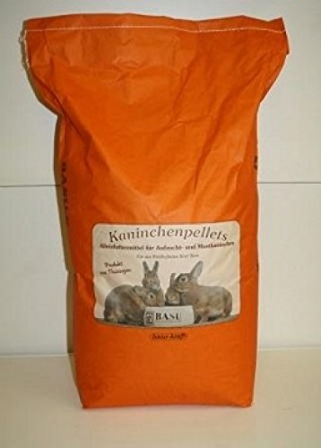 BASU Kaninchenpellets ohne Kokzidiostatika Kaninchen Futter Pellets ohne Kok 25 kg von BASU