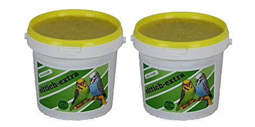 BASU Sittich Extra 2 x 750 g (1,5 kg) im Eimer - Alleinfutter für Wellensittiche und andere kleine Sittiche von BASU