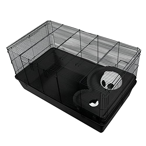 BAUBUY Großer DIY Hamsterkäfig Schwarz Rosa Eisen Netzwerk Meerschweinchen Hamster Goldener Bär Kleintierhäuser Rennmaus Syrische Zwergmäusekäfig von BAUBUY