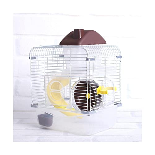 BAUBUY Hamsterkäfig Kleiner Haustierträger Kristall-Haustierkäfig Hamster Cottage Double Layer House for Hamster Golden Hamster Pet Rennmaus Syrische Zwergmäusekäfig von BAUBUY