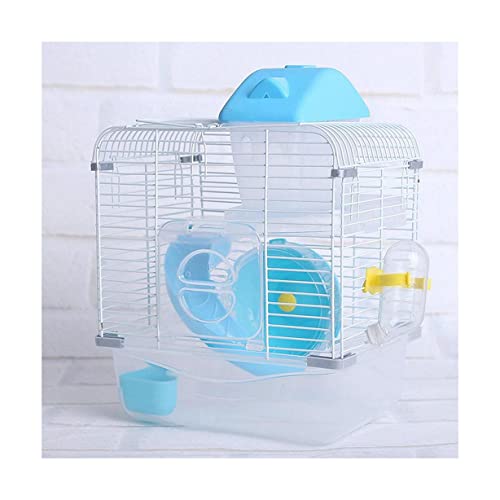 BAUBUY Hamsterkäfig Kleiner Haustierträger Kristall-Haustierkäfig Hamster Cottage Double Layer House for Hamster Golden Hamster Pet Rennmaus Syrische Zwergmäusekäfig von BAUBUY