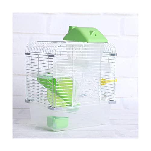 BAUBUY Hamsterkäfig Kleiner Haustierträger Kristall-Haustierkäfig Hamster Cottage Double Layer House for Hamster Golden Hamster Pet Rennmaus Syrische Zwergmäusekäfig von BAUBUY