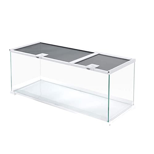 BAUBUY Panoramischer transparenter Hamsterkäfig, Anti-Jailbreak-Glas-Kleintier-Zuchtbox Basic Cage Meerschweinchen-Villa Rennmaus Syrische Zwergmäusekäfig von BAUBUY