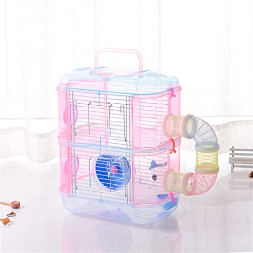 BAUBUY Transparenter mehrschichtiger Hamster-Kristallkäfig für kleine Haustiere, einschichtig, doppelschichtig, Hamsterhaus außerhalb des Rohrkäfigs Rennmaus Syrische Zwergmäusekäfig von BAUBUY