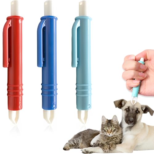 BAVALIN Zeckenzange Set für Für Hunde Katze - 3er Set Zeckenpinzetten Für Hunde, Katzen, Pferde Und Menschen, Einfacher und Sicherer Zeckenentferner für Zecken Jeder Größe (Rot, Blau, Dunkelblau) von BAVALIN