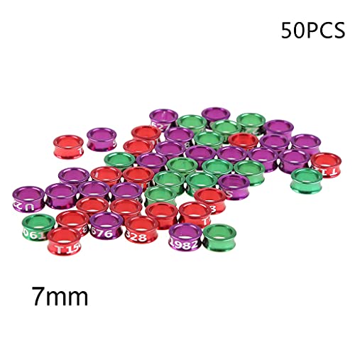 BAYORE 50-teilige Hähnchenbeinringe Gemischte Farben Beinbänder Clip On Ringe Aus Legierung Für Enten Wildgeflügel Kleines Geflügel 4 Mm/6 Mm/7 Mm Haustierspielzeug Für Hunde Aggressive Kauer von BAYORE