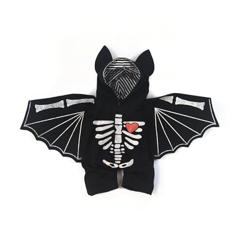 BAYORE Fledermausmantel Große Hunde Halloween Hoodie Fledermausflügel Skelett Zweibeinige Pullover Kleidung von BAYORE