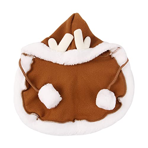 BAYORE Haustier Weihnachtskostüm Welpen Elch Umhang Weicher Winterumhang Party Cosplay Kleid Hundekleidung Für Kleine Hunde Und Urlaubskostüm von BAYORE