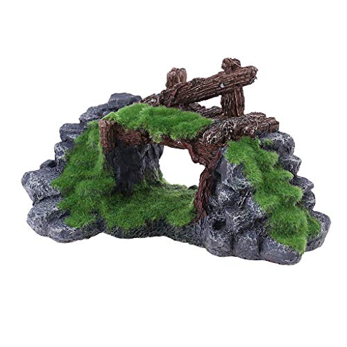 BAYORE Mountain View Decor Steingarten Landschaft Rock Hideout Shelter Ornament Mit Künstlichem Aquarien Dekorationen Dekoration Aquarium Cachette von BAYORE