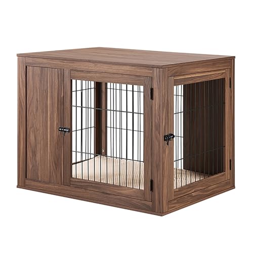 Holz Indoor Hundekäfig Schrank Tierkäfig mit abschließbarer Tür Hundehütte für mittelgroße Hunde mit Türriegel 2 Verriegelungen für kleine Hunde bis mittelgroße Hunde Hundehaus. ( Color : 1 , Size : 1 von BAYTEWJX