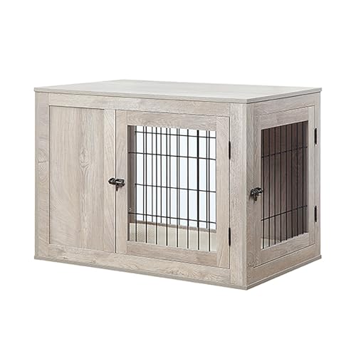 Holz Indoor Hundekäfig Schrank Tierkäfig mit abschließbarer Tür Hundehütte für mittelgroße Hunde mit Türriegel 2 Verriegelungen für kleine Hunde bis mittelgroße Hunde Hundehaus. ( Color : 2 , Size : 9 von BAYTEWJX