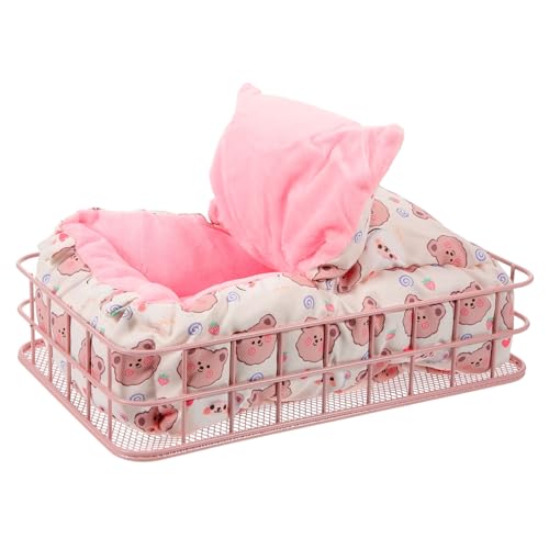BAZEITFLOW 1 Satz Hamsterbett aus Eisen Teiliges mit Rosa Gestell und Weißem für Kleine Haustiere Wie Hamster und Papageien Multifunktionales Nest für Komfortable Ruhezeit Beißfest und BAZEITFLOW 1 Satz Hamsterbett aus Eisen Teiliges mit Rosa Gestell und Weißem für Kleine Haustiere Wie Hamster und Papageien Multifunktionales Nest für Komfortable Ruhezeit Beißfest und von BAZEITFLOW