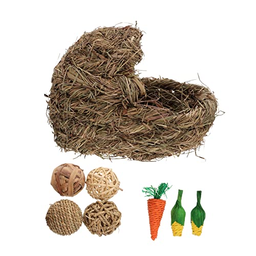 BAZEITFLOW 1 Satz Kaninchen-Gras-Nest Babyspielmatte Aus Schaumstoff Hängematte Wurf Hase Haustier Verschachtelung Futter Für Kaninchenkäfige Kaninchenhaus Tiere Brot Stroh von BAZEITFLOW