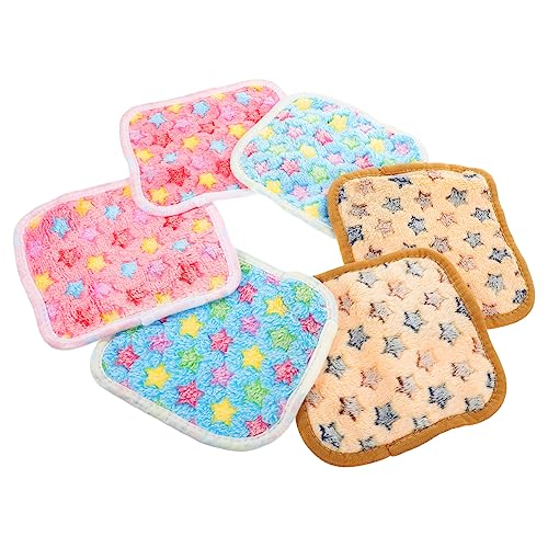 BAZEITFLOW 6 Stück Hamster Matten aus Korallenfleece Wärmende Schlafunterlage für Meerschweinchen und Kleine Nager Blau Rosa Camel für Täglichen Gebrauch und BAZEITFLOW 6 Stück Hamster Matten aus Korallenfleece Wärmende Schlafunterlage für Meerschweinchen und Kleine Nager Blau Rosa Camel für Täglichen Gebrauch und von BAZEITFLOW