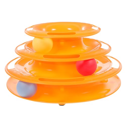 BAZEITFLOW Cat-Track-Turm Amusement Kitten spielsachen für Katzen easykittie cat Toys Katze hüpfend Drehscheibe Interaktives Katzenpuzzle Katze Plüschtier Katzenspielzeug rotierende Kugel von BAZEITFLOW