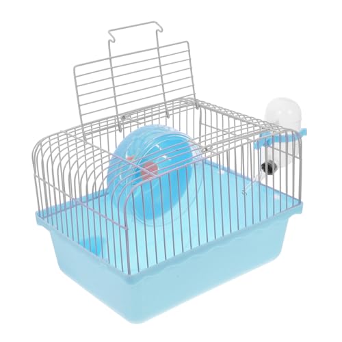 BAZEITFLOW Hamsterkäfig Hamster transportbox kaninchenkäfig Hamster Käfig mit Belüftung Hamsterträger Hund Hängematte Tragbarer Hamster-Reisekäfig Tragbare Transportbox für Hamster Abs Blue von BAZEITFLOW