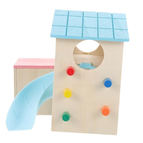 BAZEITFLOW Holz Hamsterhaus mit Rutsche und Leiter Buntes Kleintier Spielhaus als Versteck und Kauspielzeug Atmungsaktives Haustier Versteck für Zwerghamster und Kleine Nager Fördert BAZEITFLOW Holz Hamsterhaus mit Rutsche und Leiter Buntes Kleintier Spielhaus als Versteck und Kauspielzeug Atmungsaktives Haustier Versteck für Zwerghamster und Kleine Nager Fördert von BAZEITFLOW