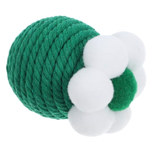 BAZEITFLOW Sisal Ball Katzen Kätzchen Beiß Kauspielzeug Für Katzen Katze Hüpfend Katzenspielzeug Katze Kauert Automatisches Katzenballspielzeug Baumwollseil Green von BAZEITFLOW