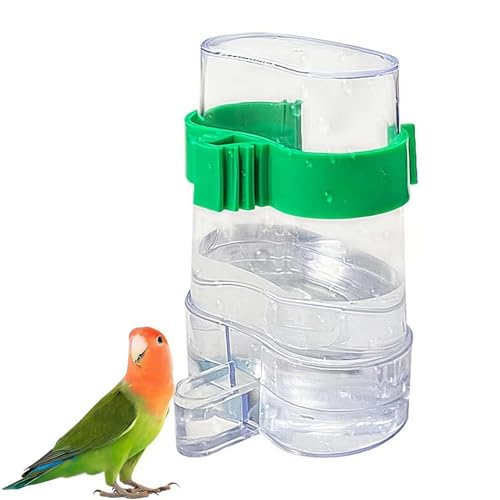 Vogelfutter-Wasserspender, transparenter Acryl-Wasserspender, automatischer Wasserspender für Papageien, zum Aufhängen im Vogelkäfig, Käfigzubehör für Papageien, Wellensittiche, Nymphensittiche von BBASILIYSD