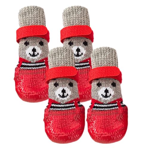 Hunde Wintersocken, rutschfeste Hunderegenstiefel für kleine Hunde, Modeaccessoires für Haustiere zum Training, Wandern, Spazierengehen, Trainieren, verhindert Lecken und Ausrutschen von BBAUER