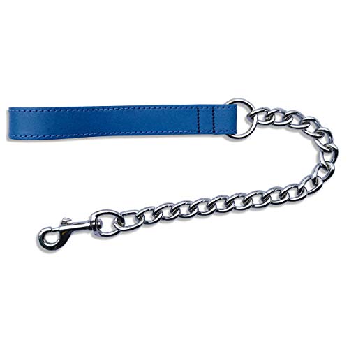 BBD Pet Products Ex Heavy Leder-Kettenleine, Einheitsgröße, 63,5 x 2,2 cm, Königsblau von BBD Pet Products