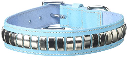 BBD Pet Products Gewölbtes Lederhalsband, Einheitsgröße, 1/4 x 18 bis 53 cm, Blau von BBD Pet Products