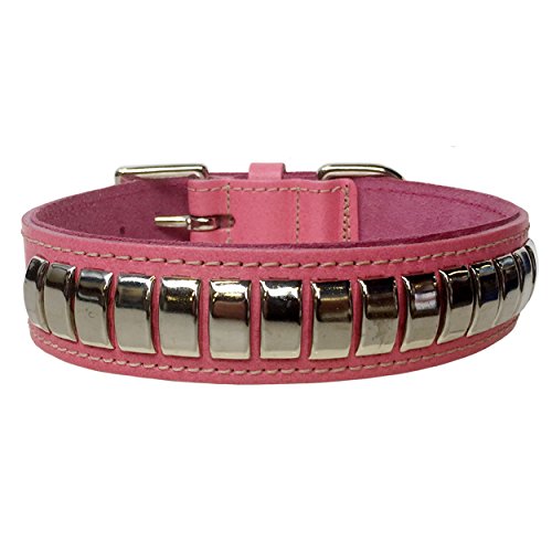 BBD Pet Products Gewölbtes Lederhalsband, Einheitsgröße, 1/4 x 56 bis 63 cm, Rosa von BBD Pet Products