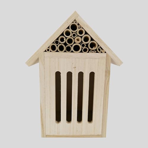 Mason Box aus Holz, Holzhaus, Naturholz, Hotel, Unterschlupf, Garten, Nistkasten, kinderfreundlich, wetterbeständig, hängendes Bienenhaus aus Naturholz (A, 11 x 9 x 21 cm) von BBTISG