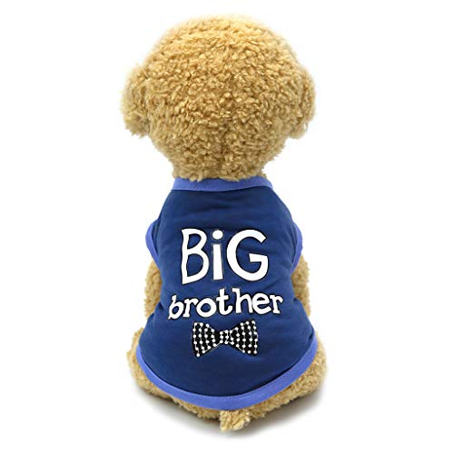 BBring Brief Muster Haustier Weste für Katzen Hunde, Big Brother Muster Haustier T-Shirt Ärmellos Herbst Winter Warm Haustier Kleidung für Hündchen Kätzchen (L, Blau) von BBring