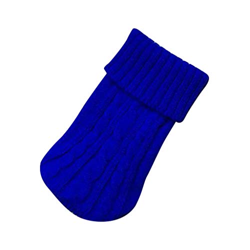 Sweater für Katzen Hunde, BBring Hoher Kragen Stricken Katzenpullover Hundeweste Einfarbig Komfortable Haustier Winterpullover Warm Hundekleidung für Kleine Hunde Hündchen Kätzchen (L, Dunkel Blau) von BBring