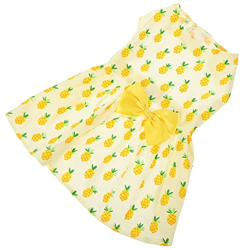 Ananas-Haustier-Kleid Hawaiischer Rock Kleid mit Hawaii-Print Haustierkleidung für kleine Hunde Hawaii-Haustierröcke Hundeweste Welpenkleidung Hawaii-Party-Hundekleidung Polyester BCOATH von BCOATH