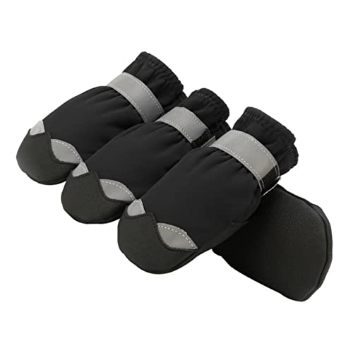 BCOATH 1 Satz Haustier wasserdichte Schuhe rutschfeste Hundeschuhe Anti-rutsch-socken Für Welpen Hundestiefel Pfotenschutz Für Hunde Hund Anti-rutsch-Sohle Schuhschutz Black Nylon von BCOATH