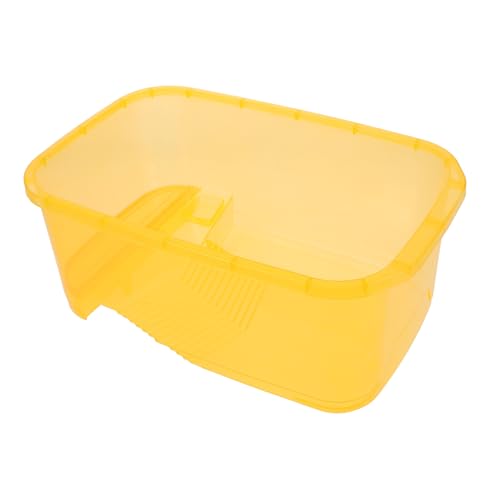 BCOATH 1 Set-Box Schildkrötenbecken Kleine Schlange Klarer Behälter Plattform Zum Sonnenbaden Für Schildkröten Schildkrötenpanzer Schildkrötenfutter Schlangenkäfig Reptil Plastik Yellow von BCOATH