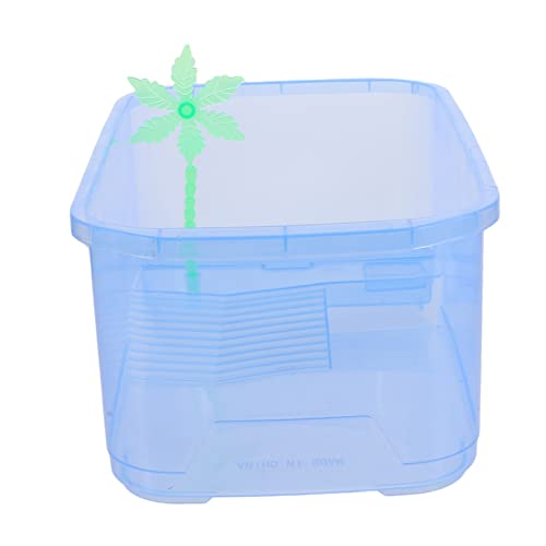 BCOATH 1 Set-Box Schildkrötenbecken Kleines Tier Reptil Transportbehälter Für Fische Frosch Terrarium Mini-Aquarium Aquarium Moos Kleine Fischbecken Reptichip Eidechsenbecken Blue Plastik von BCOATH