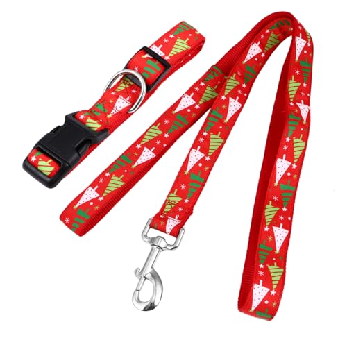 BCOATH 1 Set Halsband Mit Kordelzug Heimtierbedarf Weihnachts Haustierleine Hundehalsband Haustierhalsband Und Leine Weihnachtsbaum Haustierschmuck Weihnachts Haustierhalsband von BCOATH