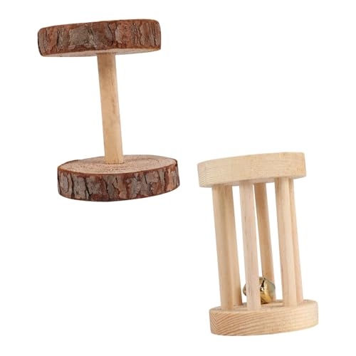 BCOATH 1 Set Hamster Rollenspielzeug Aus Holz Hamster Spielzeug Für Kleine Haustiere Hamster Backenzahn Spielzeug Rollenspielzeug Für Hamster Holzrad Spielzeug Interessantes Hamster von BCOATH