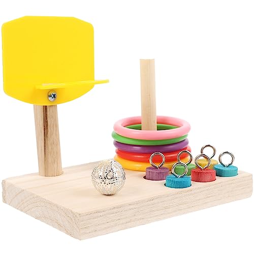 BCOATH Holz Papagei Spielzeug Vogel Papagei Spielzeug Vogel Training Spielzeug Papagei Basketball Spielzeug Vogel Spielzeug Zufällige Farbe von BCOATH