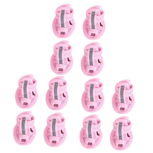 BCOATH 12 STK Haustier-Sandale kleine Hundeschuhe Hund Anti-Stiefel Griffe Schuhe für Hunde für heißes Wetter Hunde Schuhe Dog Shoes sockenschuhe Haustier-Hundeschuhe Hundesandale Rosa von BCOATH